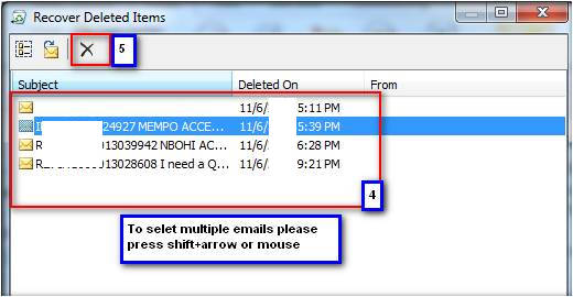 outlook recover deleted items from server