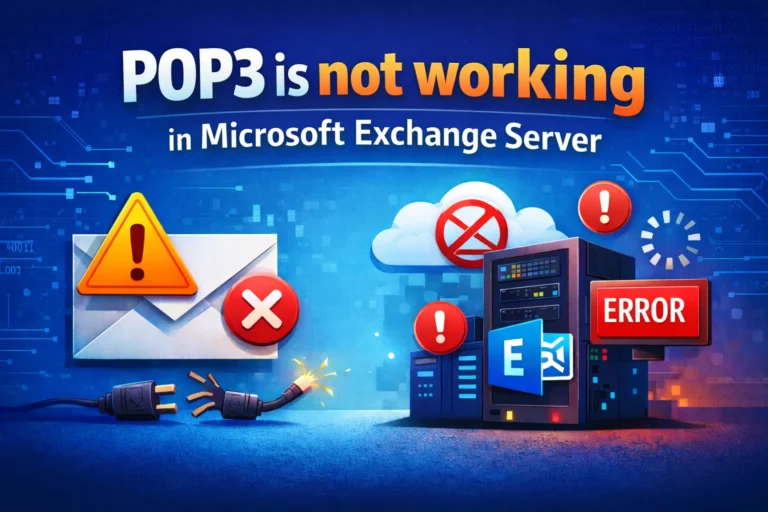 This article explains common reasons for POP3 failures in Microsoft Exchange Server and provides proven troubleshooting steps to restore mail access.